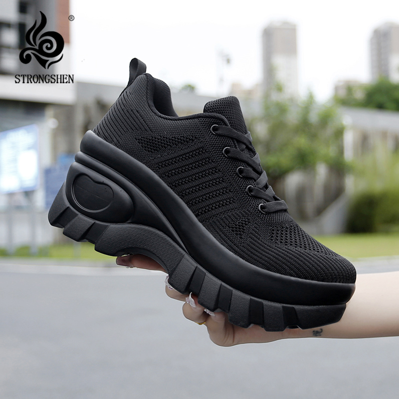 Women Shoes Qc - Кроссовки женские сетчатые на платформе 8
