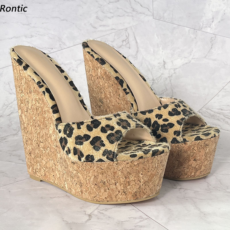 Cork Wedge Sandal - Rontic/женские сандалии-мюли ручной работы на платформе,