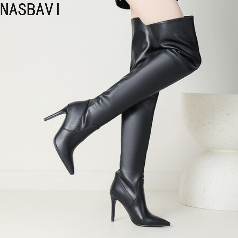 Wide Fit Heels - Женские дизайнерские ботинки NASBAVI черные, с