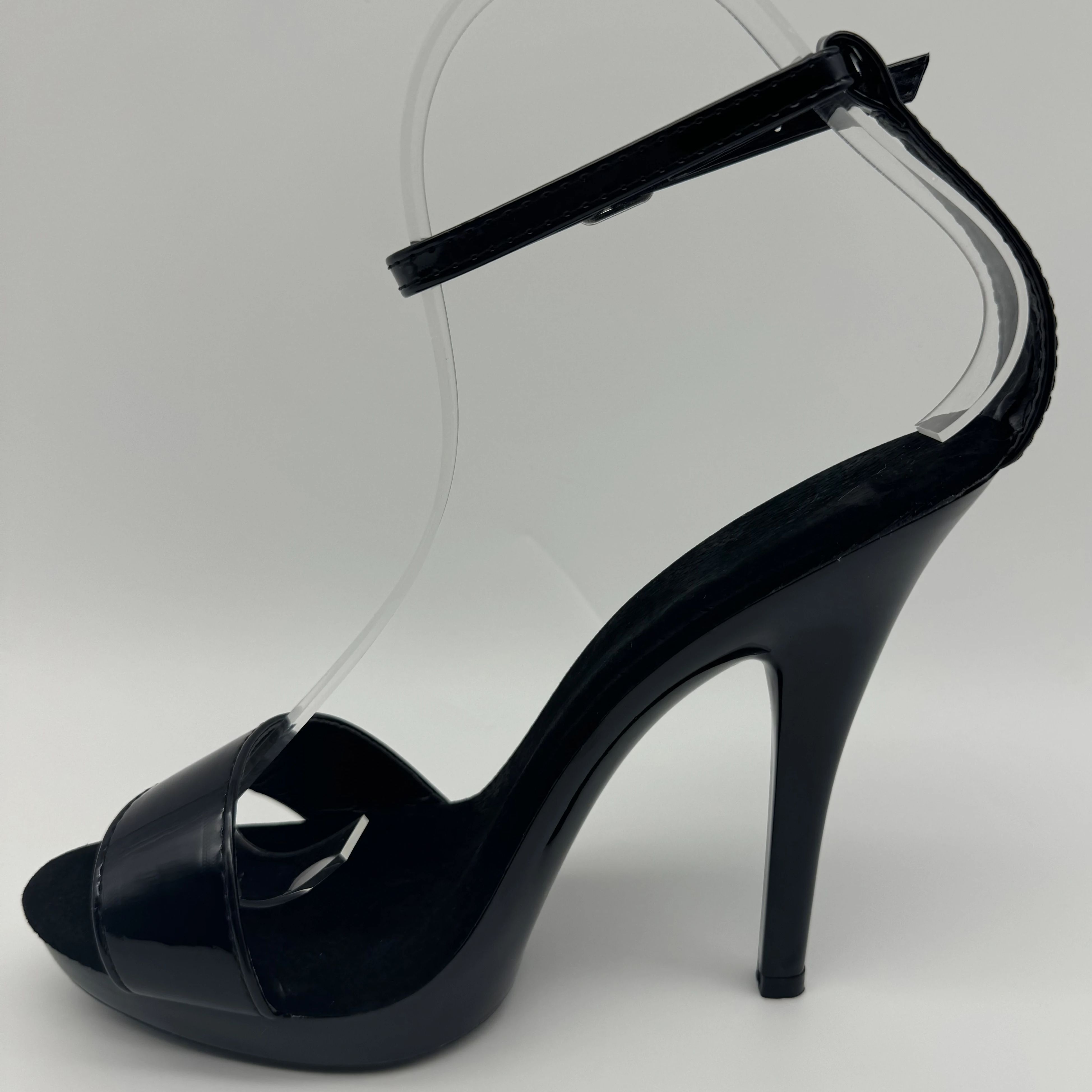 Wide Fit Heels - Черные лакированные туфли на шпильке 13