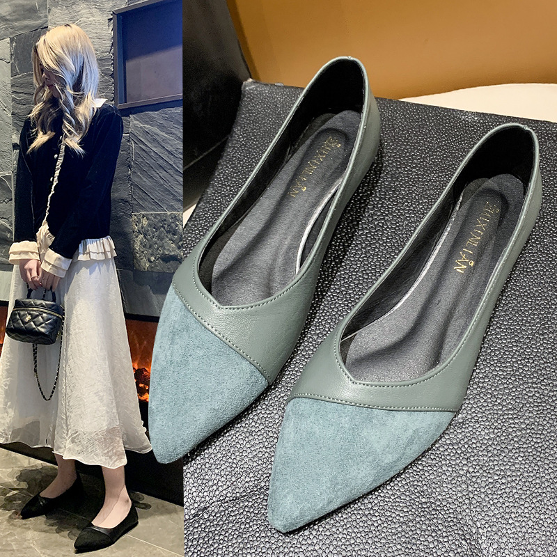 Pointed Toe Flat - Черные женские кожаные туфли на плоской