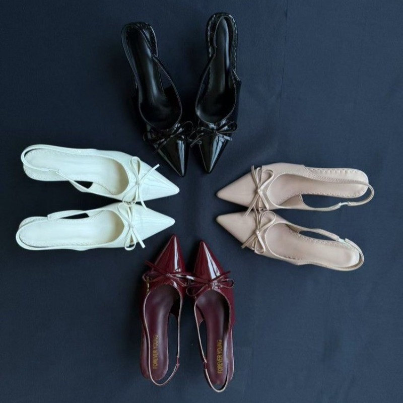 Pointed Toe Flat - Женские туфли-лодочки с острым носком, на