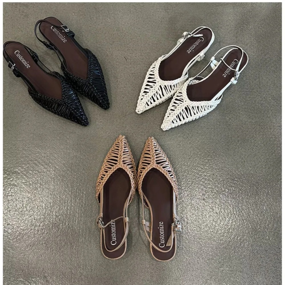 Остроконечные плетеные сандали – обзор и цена Pointed Toe Flat