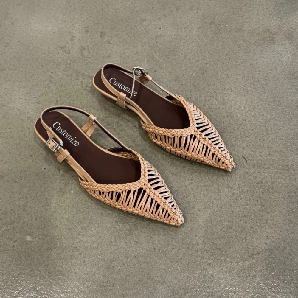 Остроконечные плетеные сандали – обзор и цена Pointed Toe Flat