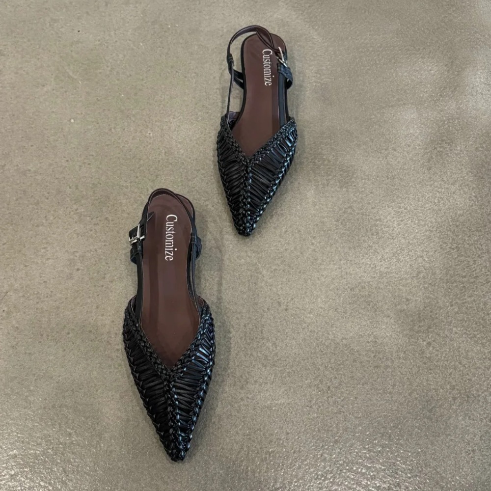 Остроконечные плетеные сандали – обзор и цена Pointed Toe Flat