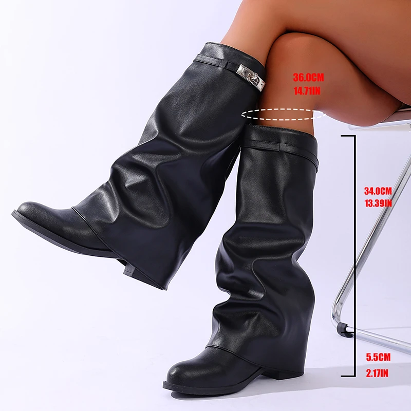 Брендовый дизайн, черные сапог – обзор и цена Wide Fit Heels