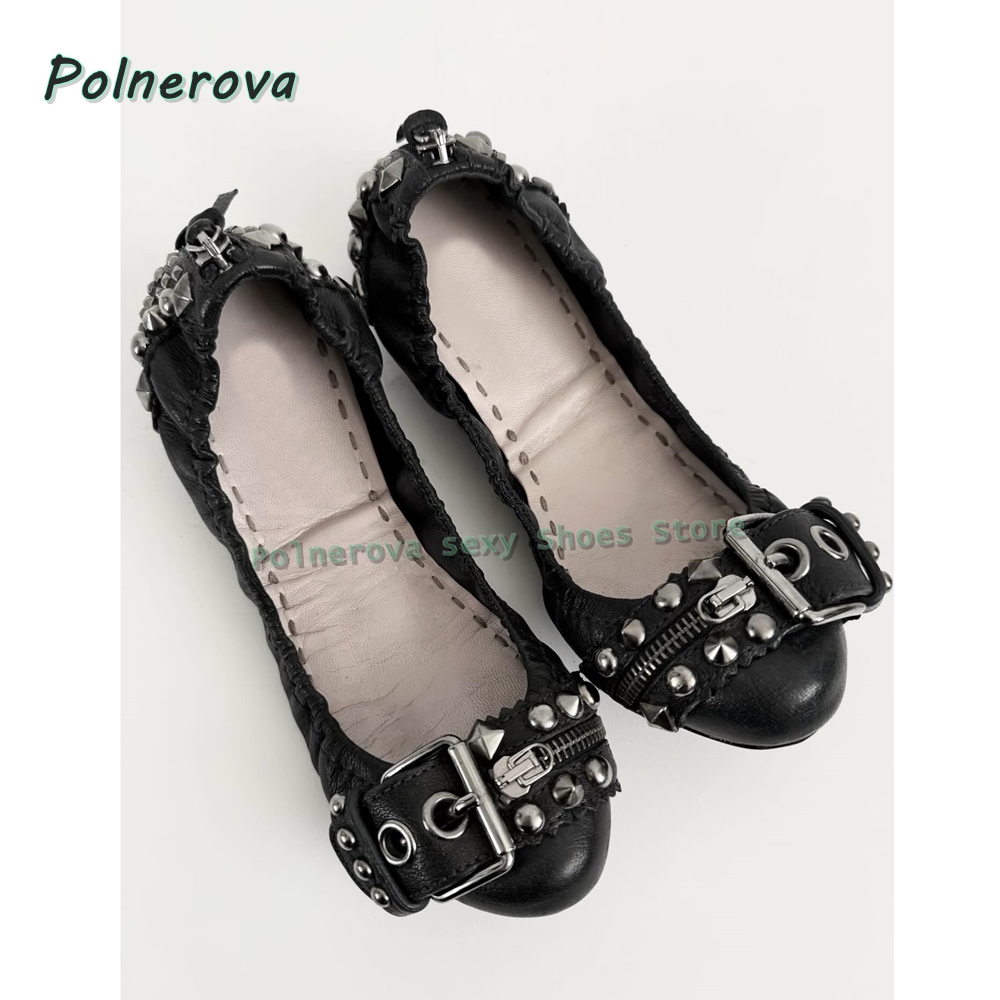 Туфли Мэри Джейн с заклепками  – обзор и цена Pointed Toe Flat